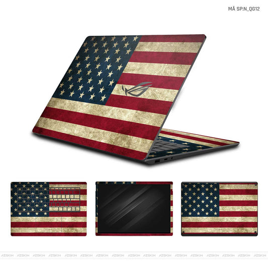 Dán Skin Laptop Asus Hình Cờ Mỹ | N_QG12
