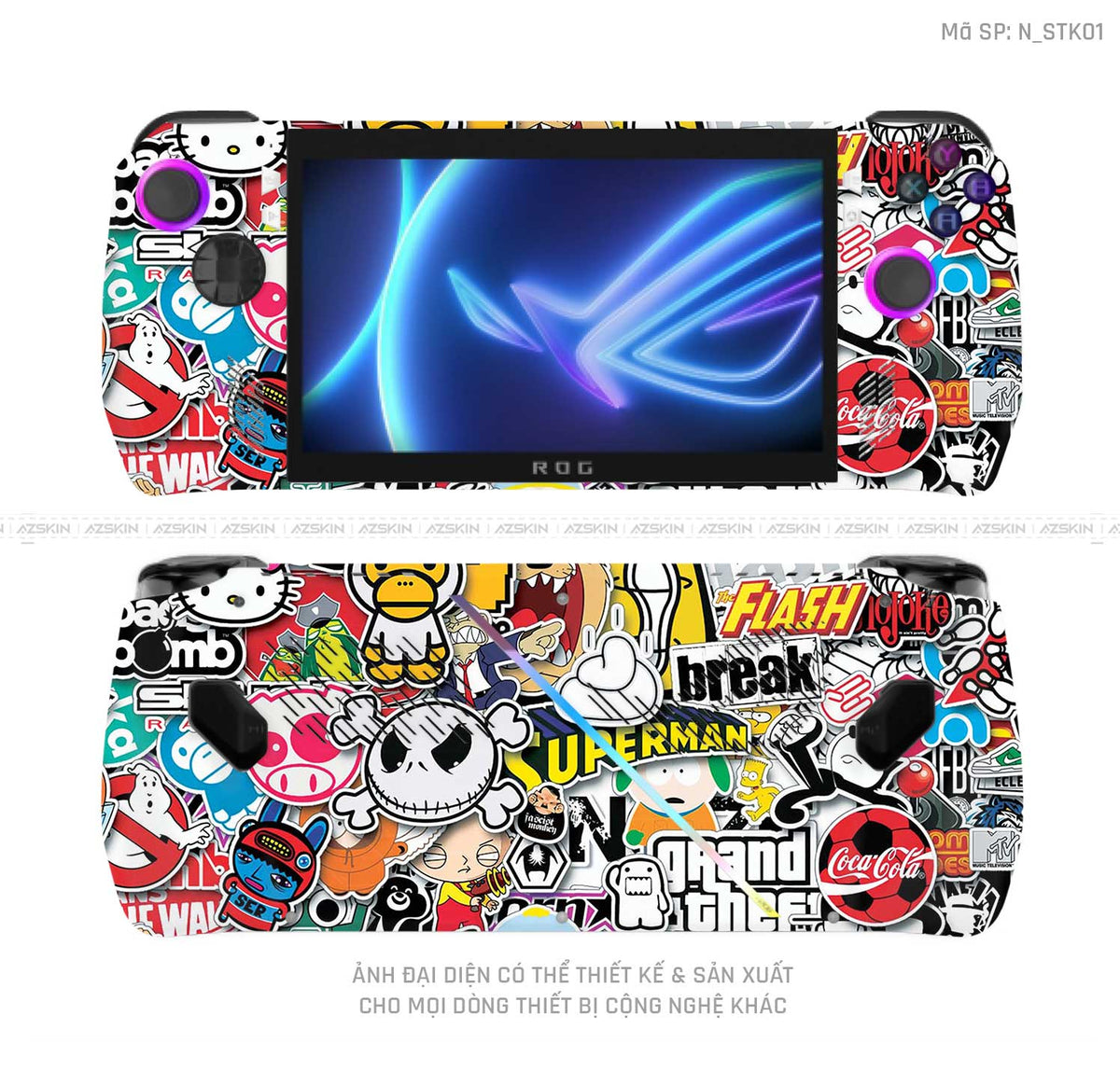 Dán Skin Máy Chơi Game Asus ROG Hình Sticker | N_STK01