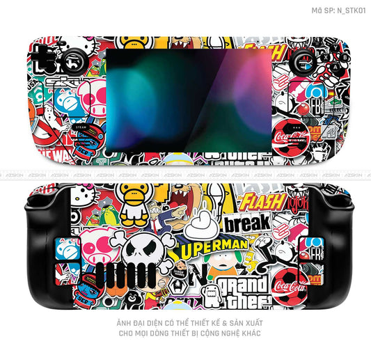 Dán Skin Máy Chơi Game Steam Deck Hình Sticker | N_STK01