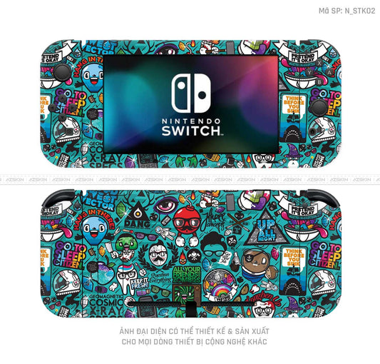 Dán Skin Máy Chơi Game Nintendo Switch Hình Sticker | N_STK02