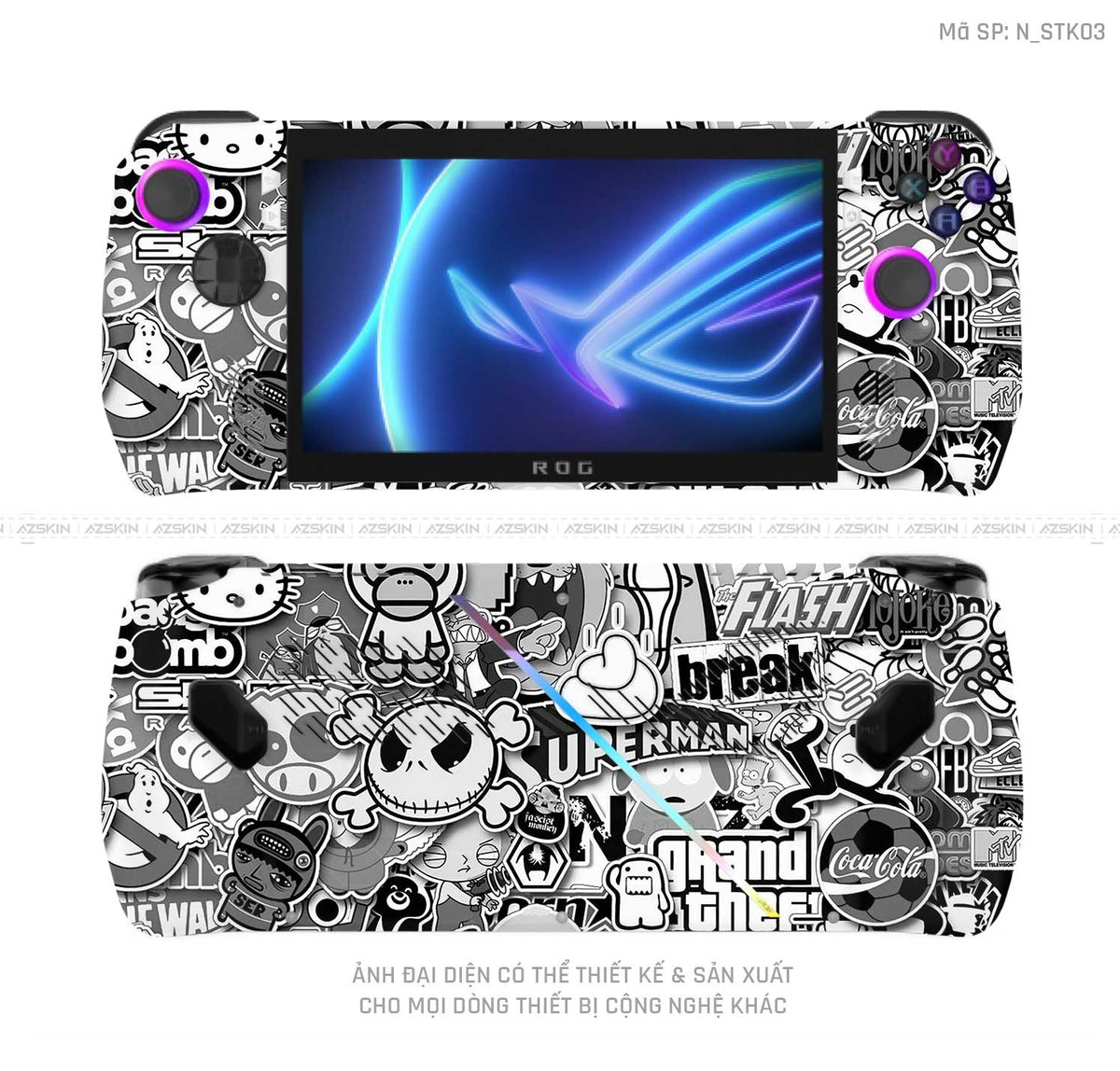 Dán Skin Máy Chơi Game Asus ROG Hình Sticker | N_STK03