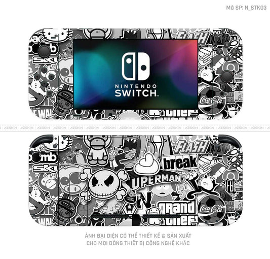 Dán Skin Máy Chơi Game Nintendo Switch Hình Sticker | N_STK03