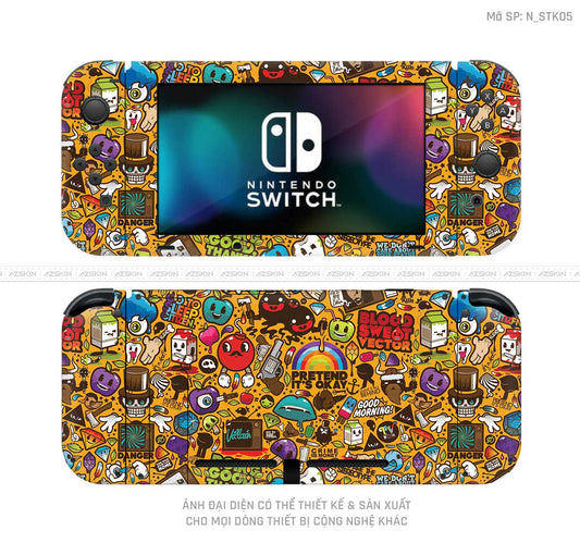 Dán Skin Máy Chơi Game Nintendo Switch Hình Sticker | N_STK05