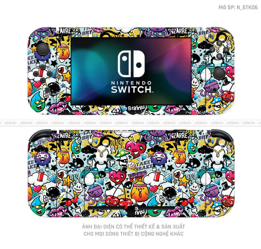 Dán Skin Máy Chơi Game Nintendo Switch Hình Sticker | N_STK06