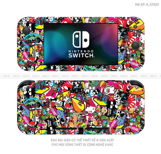 Dán Skin Máy Chơi Game Nintendo Switch Hình Sticker | N_STK07