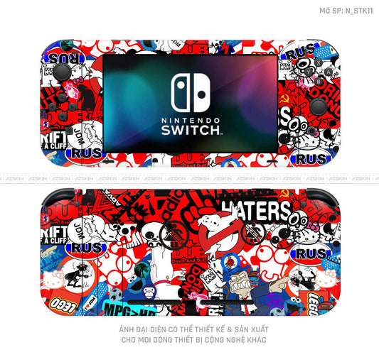 Dán Skin Máy Chơi Game Nintendo Switch Hình Sticker | N_STK11