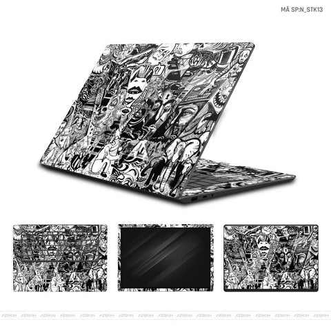 Dán Skin Laptop Dell Hình Sticker Black White | N_STK13