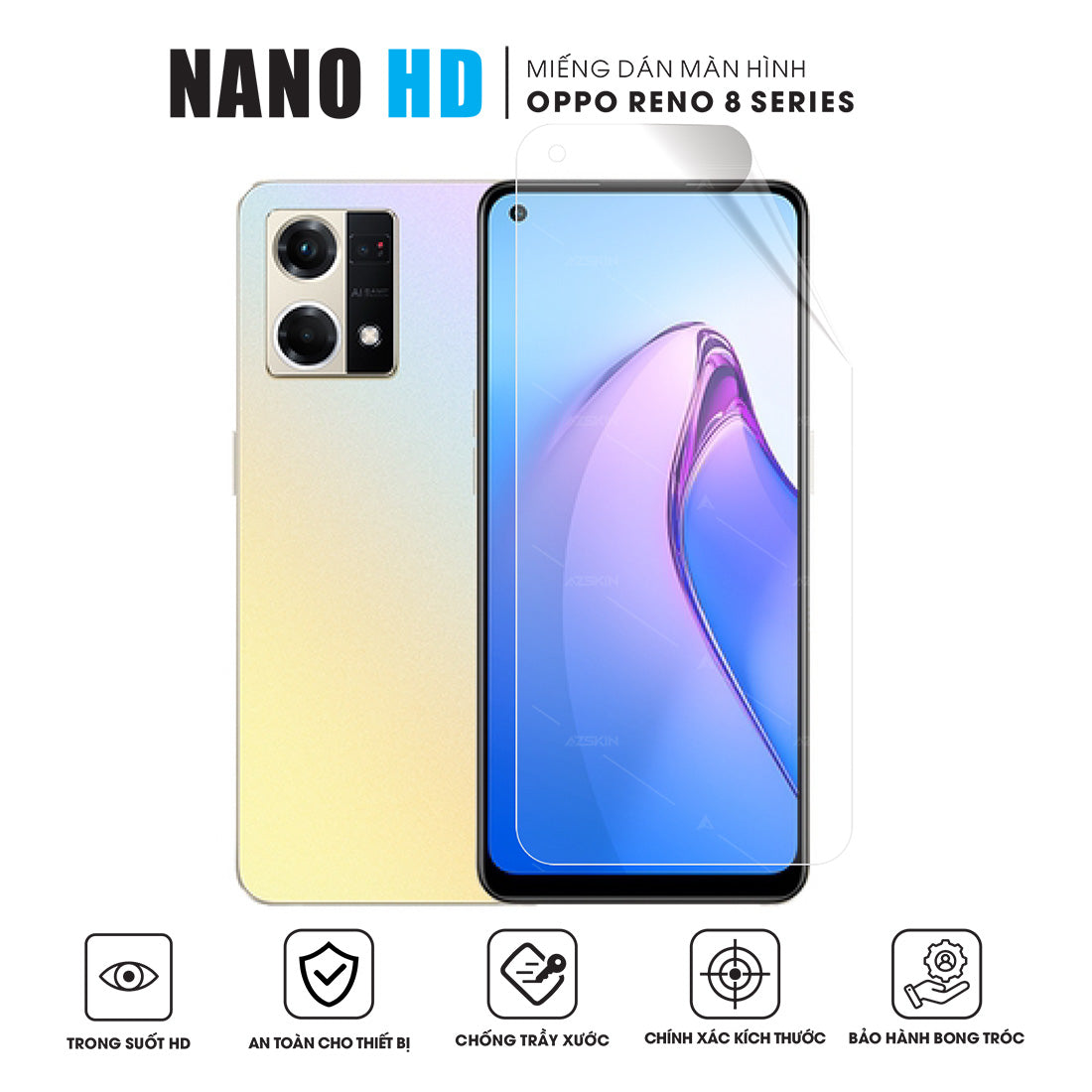 Miếng dán màn hình điện thoại OPPO Reno8 Nano HD