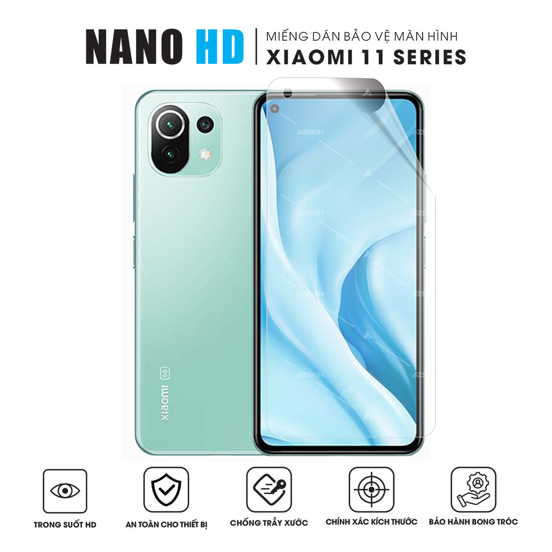 Miếng Dán Màn Hình Nano HD Xiaomi 11 | 11 Pro | 11 Lite | 11T | 11T Pro