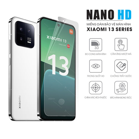 Miếng dán màn hình nano HD trong suốt cho Xiaomi 13, Xiaomi 13 Pro, Xiaomi 13 Lite