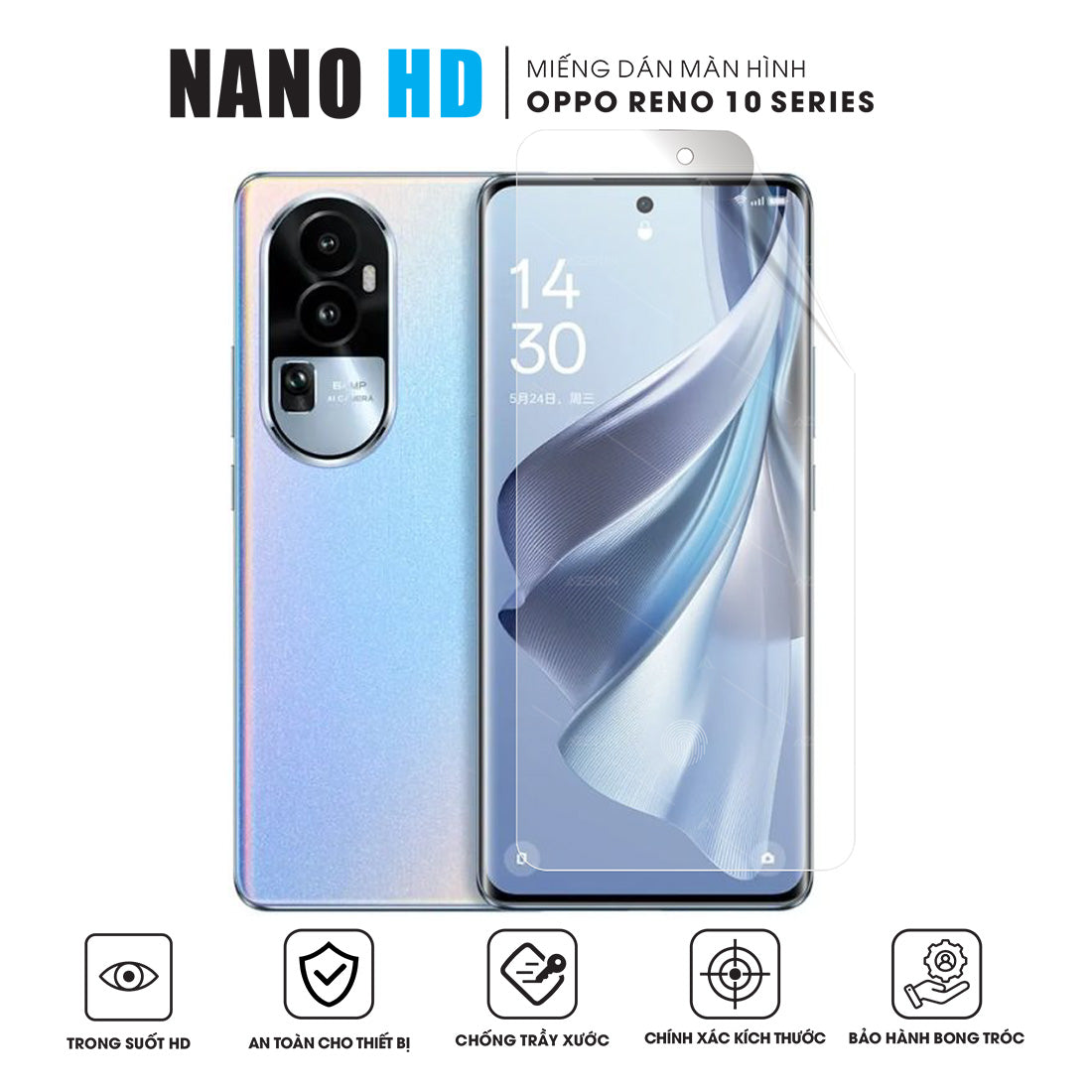 Miếng dán màn hình Nano HD cho OPPO Reno 5G Pro / Pro+