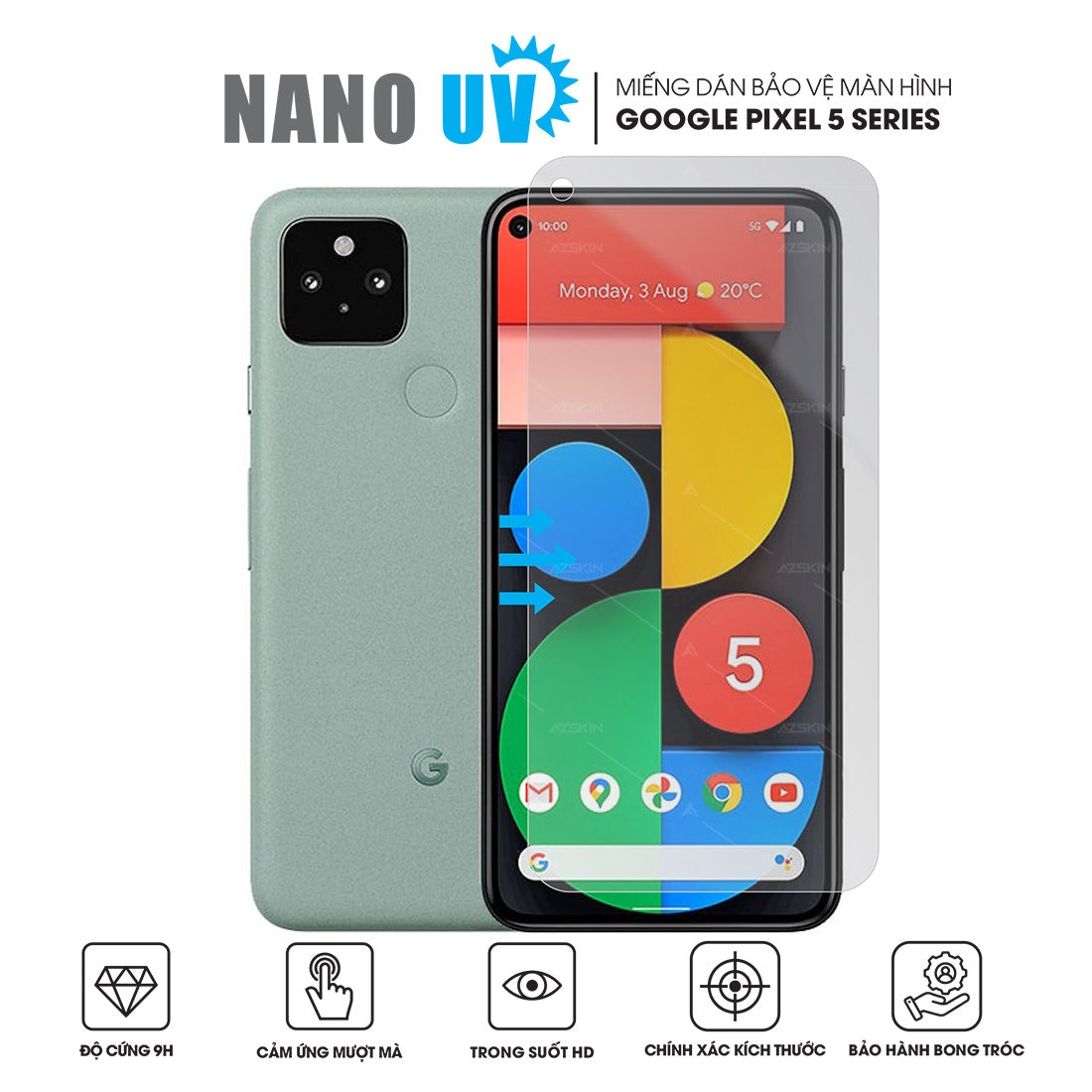 Miếng dán màn hình Nano UV cho Google Pixel 5 / 5a