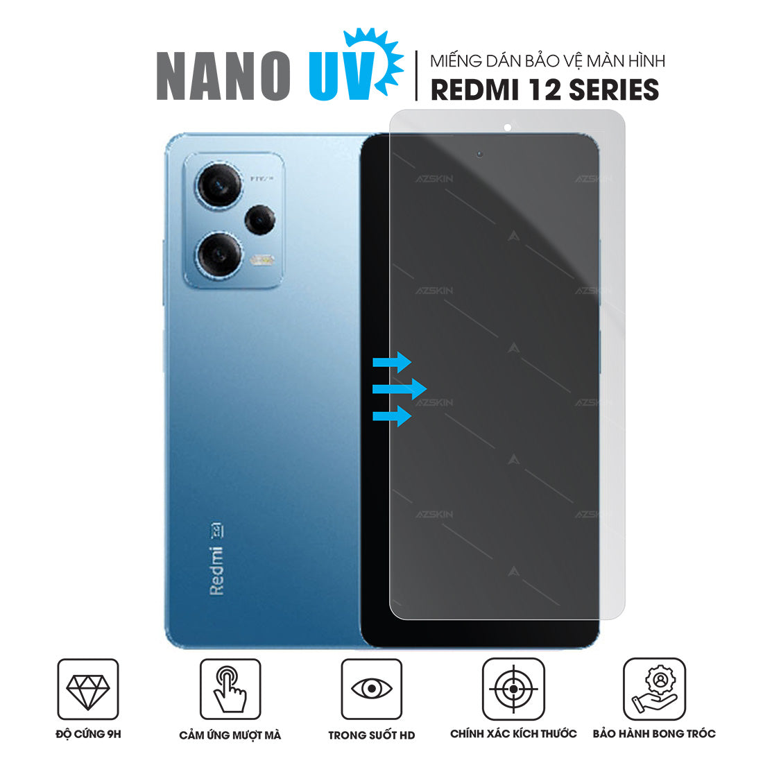 Miếng Dán Màn Hình Nano UV Xiaomi Redmi Note 12 | Pro | 12S
