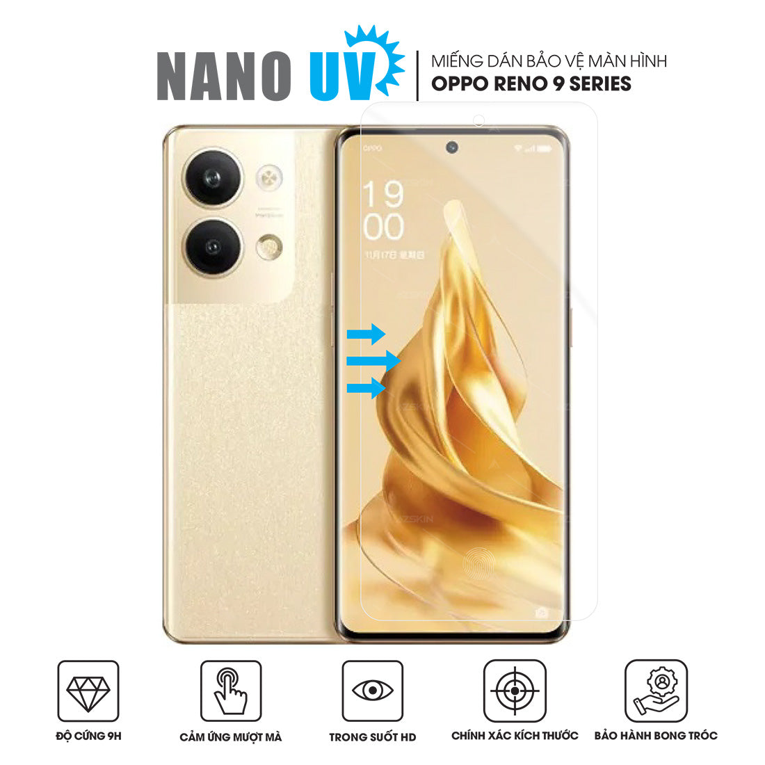 Miếng dán màn hình điện thoại OPPO Reno9 Nano UV