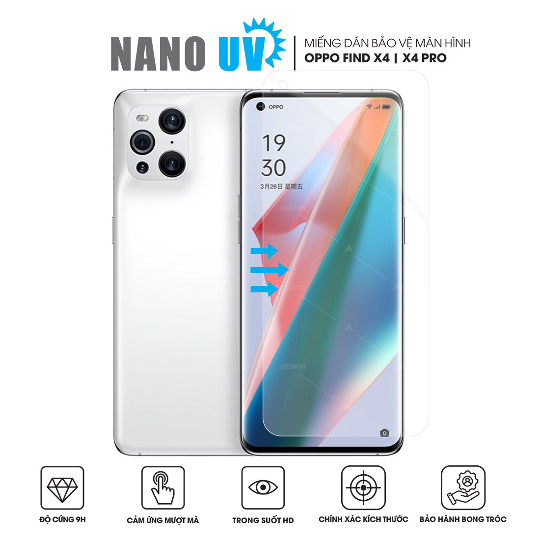 Miếng dán màn hình OPPO Find X4 | X4 Pro Nano UV cứng như cường lực