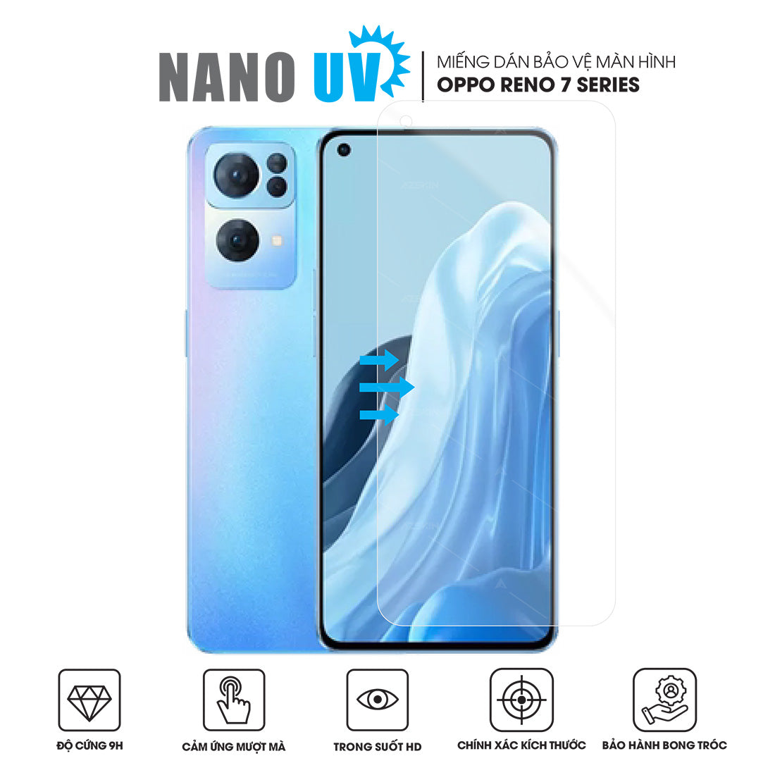 Miếng dán màn hình điện thoại OPPO Reno7 Nano UV siêu cứng