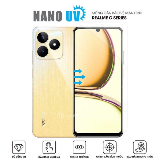 Miếng dán màn hình Nano UV điện thoại Realme C11 | C25s | C25Y | C30s | C33 | C35 | C51 | C53 | C55