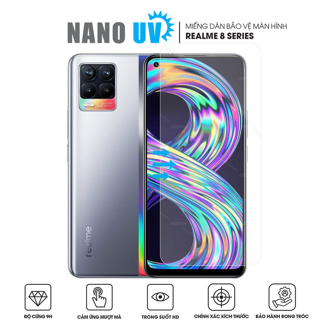 Miếng dán màn hình NANO UV điện thoại Realme 8 | 8 Pro