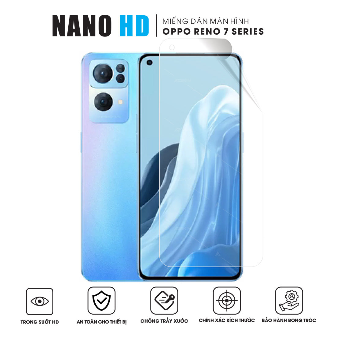 Miếng dán màn hình Nano HD cho OPPO Reno 7 series