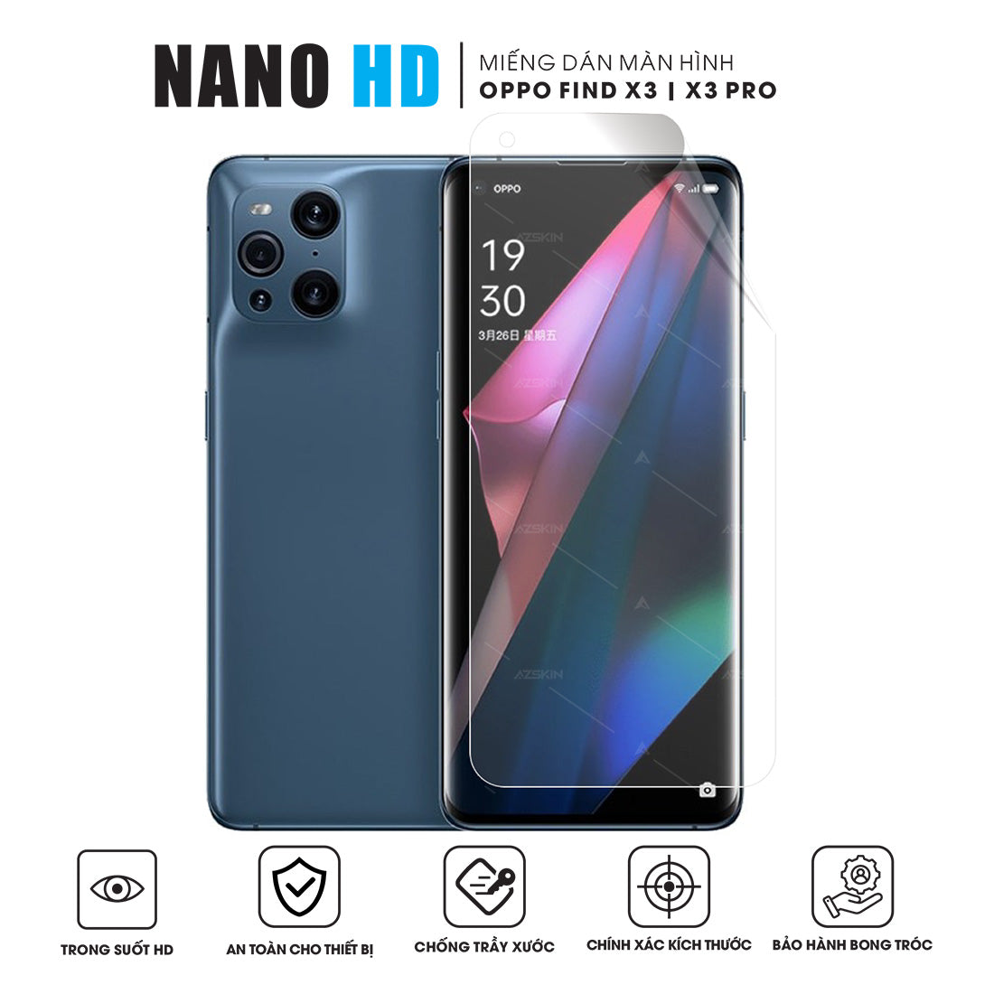 Miếng dán màn hình Nano HD OPPO Find X3