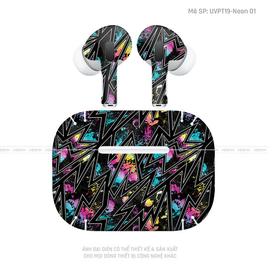 Dán Skin Tai Nghe Airpod 3 Vân Nổi Neon 01 | UVPT19