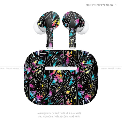Dán Skin Tai Nghe Airpod 3 Vân Nổi Neon 01 | UVPT19