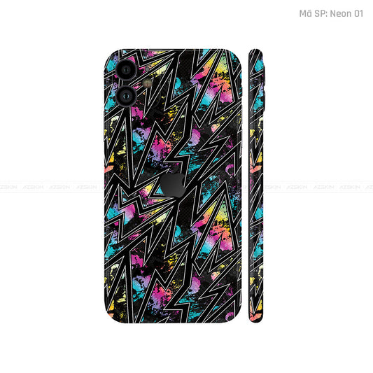 Dán Skin IPhone 11 Series Vân Nổi Neon 01 | UVPT19