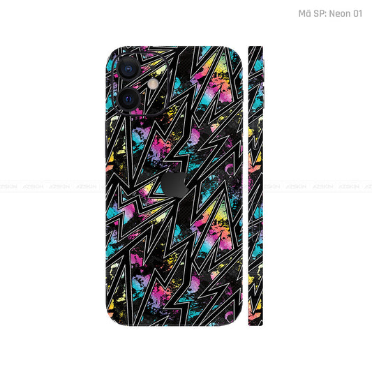 Dán Skin IPhone 12 Series Vân Nổi Neon 01 | UVPT19