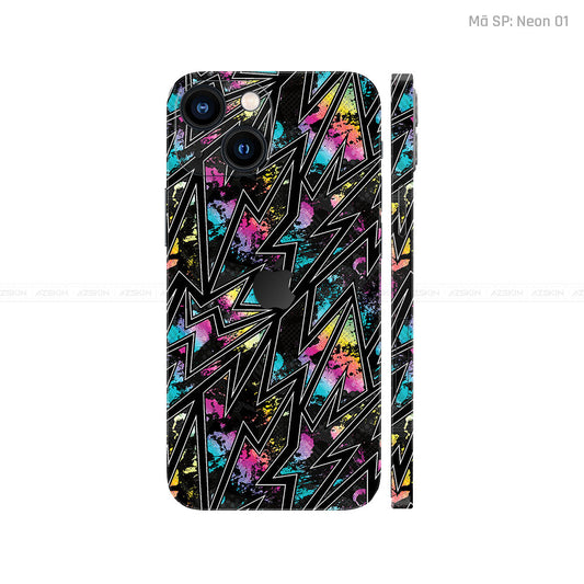 Dán Skin IPhone 14 Series Vân Nổi Neon 01 | UVPT19