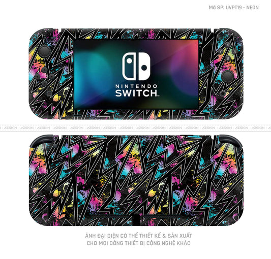 Dán Skin Máy Chơi Game Nintendo Switch Vân Neon 01 | UVPT19