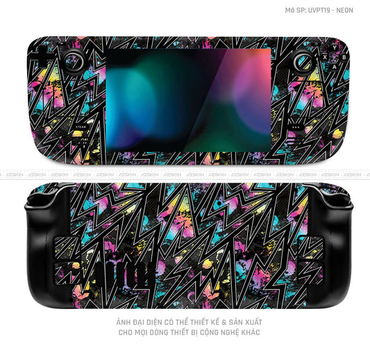Dán Skin Máy Chơi Game Steam Deck Vân Nổi Neon 01 | UVPT19