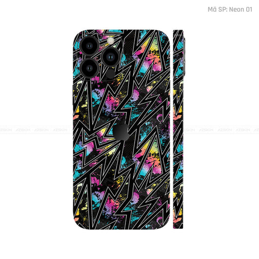 Dán Skin IPhone 12 Series Vân Nổi Neon 01 | UVPT19