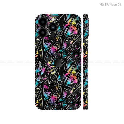 Dán Skin IPhone 12 Series Vân Nổi Neon 01 | UVPT19