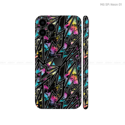 Dán Skin IPhone 11 Series Vân Nổi Neon 01 | UVPT19
