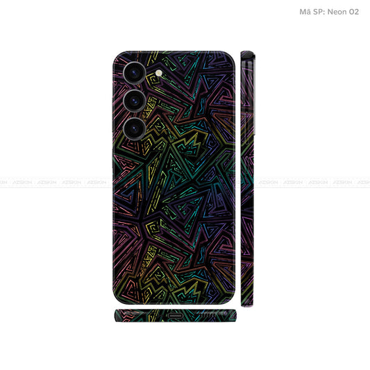 Dán Skin Samsung Galaxy S24 Series Vân Nổi Neon 02 | UVPT19