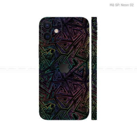 Dán Skin IPhone 12 Series Vân Nổi Neon 02 | UVPT19