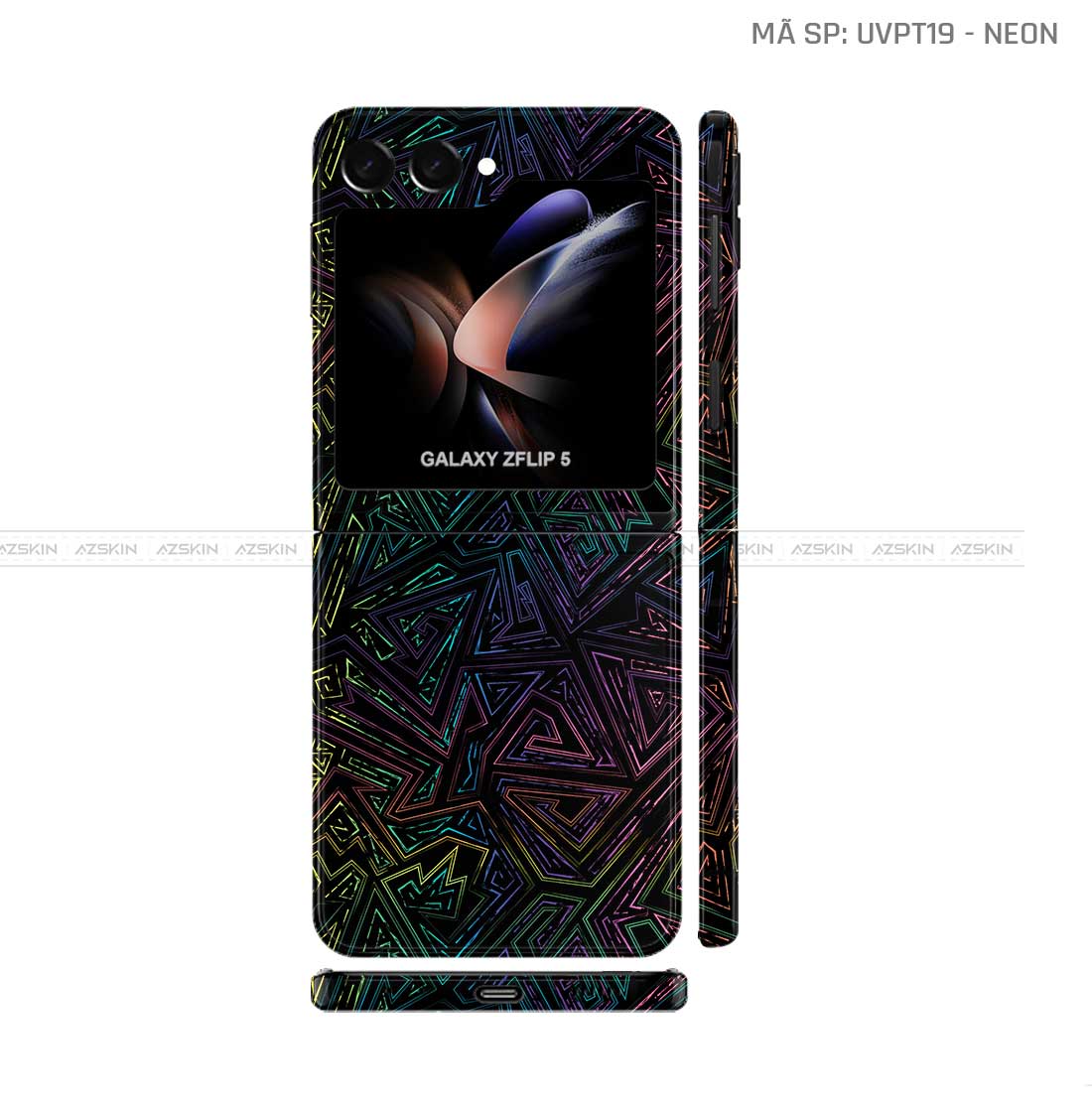 Dán Skin Galaxy Z Flip5 Vân Neon 02 | UVPT19