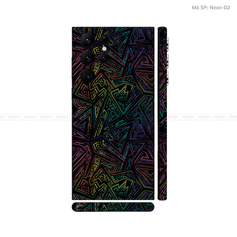 Dán Skin Galaxy S22 Series Vân Neon 02 | UVPT19