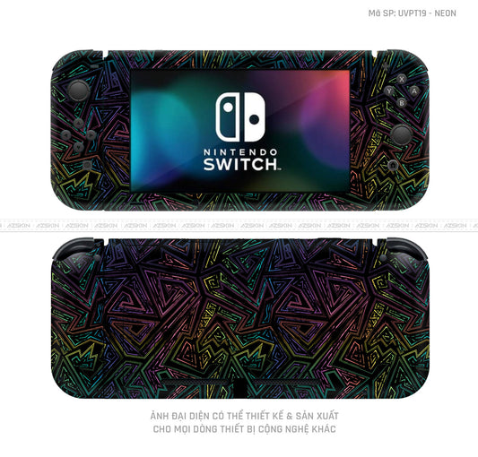 Dán Skin Máy Chơi Game Nintendo Switch Vân Neon 02 | UVPT19