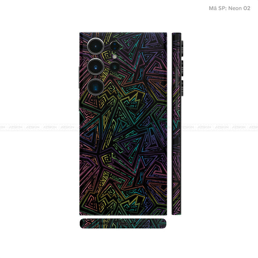 Dán Skin Samsung Galaxy S24 Series Vân Nổi Neon 02 | UVPT19