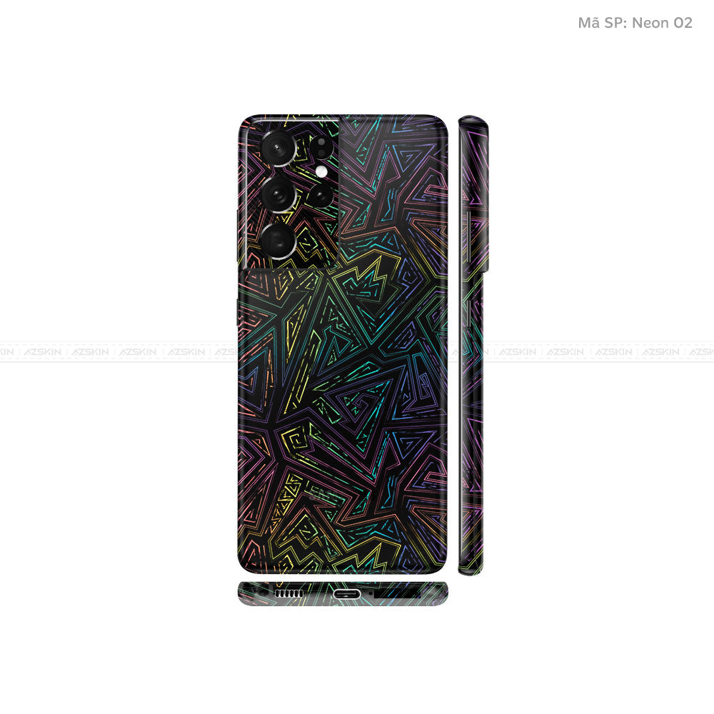 Dán Skin Galaxy S21 Series Vân Neon 02 | UVPT19