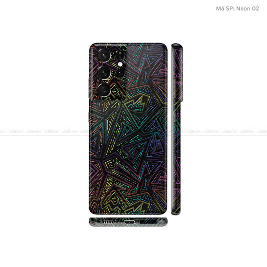 Dán Skin Galaxy S21 Series Vân Neon 02 | UVPT19
