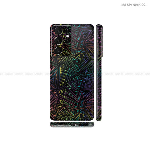 Dán Skin Galaxy S21 Series Vân Neon 02 | UVPT19
