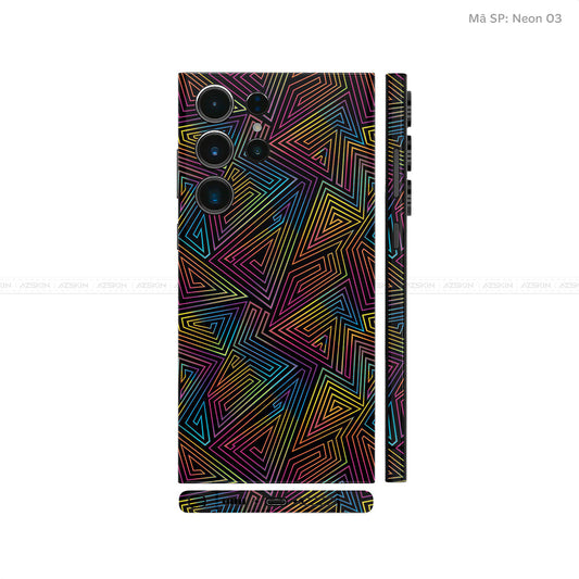 Dán Skin Samsung Galaxy S24 Series Vân Nổi Neon 03 | UVPT19