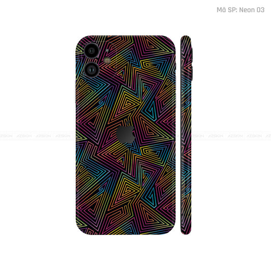 Dán Skin IPhone 11 Series Vân Nổi Neon 03 | UVPT19