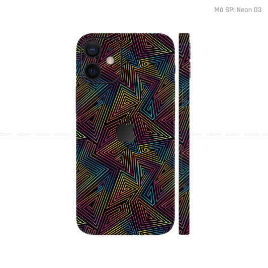 Dán Skin IPhone 12 Series Vân Nổi Neon 03 | UVPT19