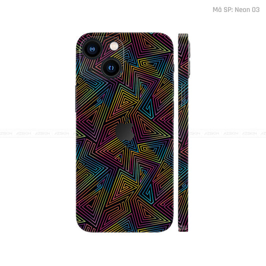 Dán Skin IPhone 14 Series Vân Nổi Neon 03 | UVPT19