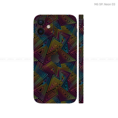 Dán Skin IPhone 12 Series Vân Nổi Neon 03 | UVPT19