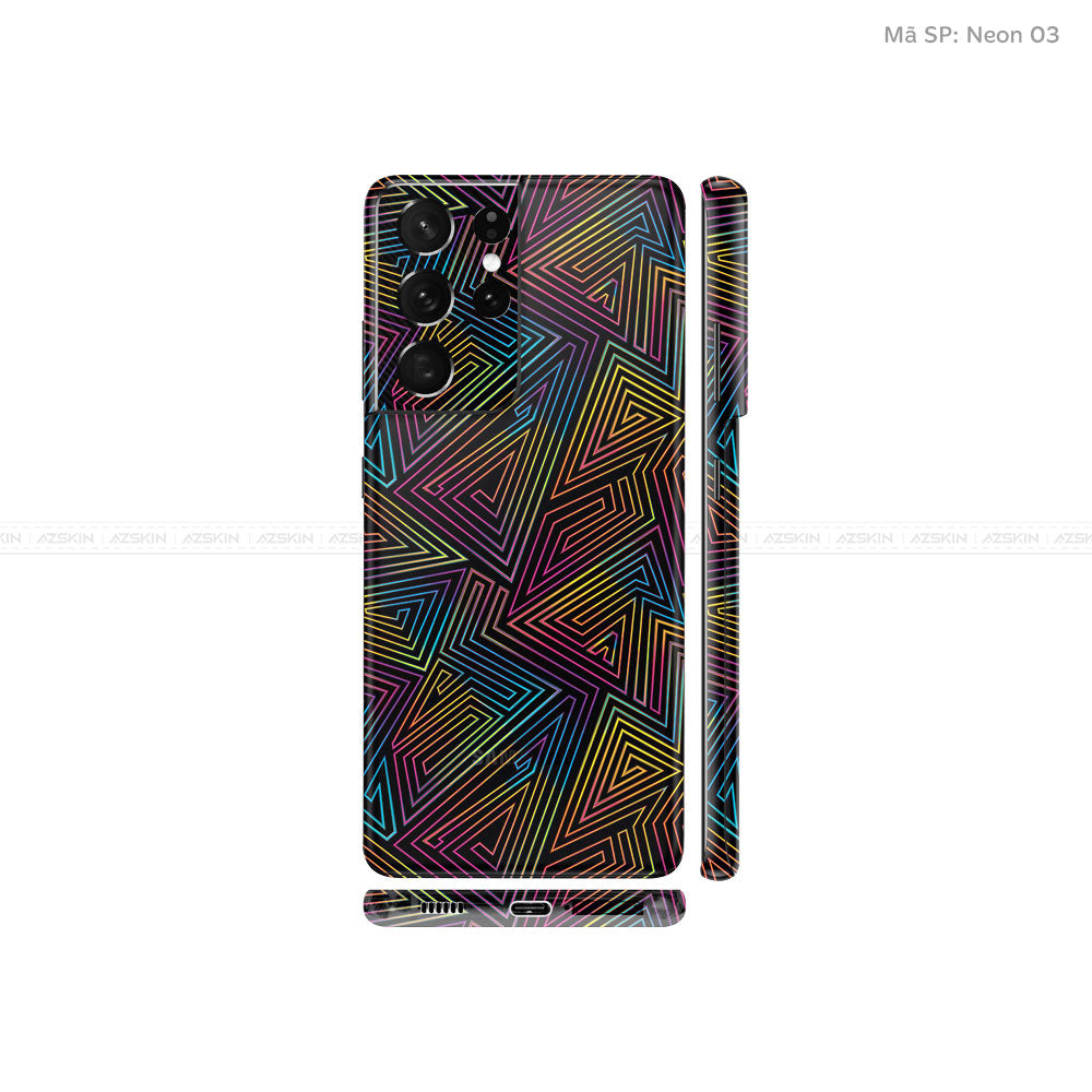 Dán Skin Galaxy S21 Series Vân Neon 03 | UVPT19