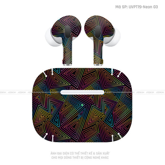 Dán Skin Tai Nghe Airpod 3 Vân Nổi Neon 03 | UVPT19